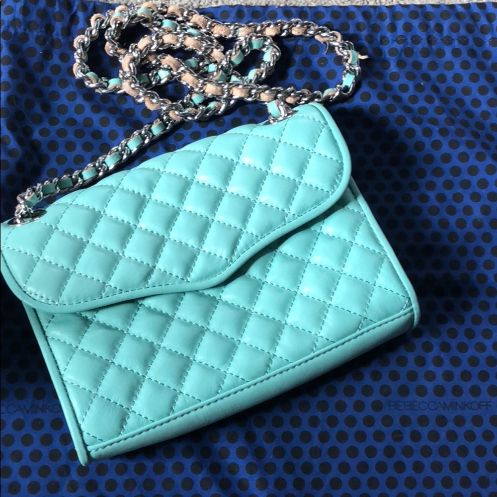 Rebecca Minkoff Turquoise Leather Clutch!